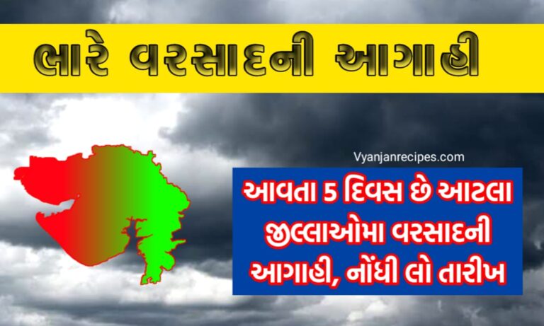 ભારે વરસાદની આગાહી