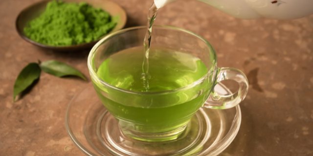 image shows how to make green tea